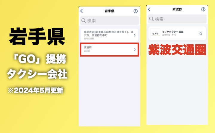 岩手県のGOのタクシー提携会社